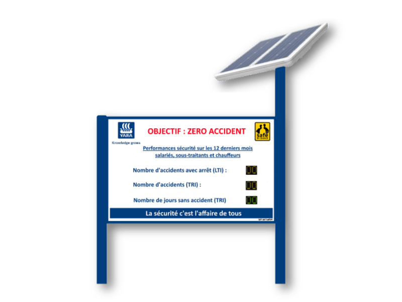 afficheur nombre de jours sans accident exterieur solaire stramatel yara