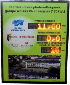 affichage production photovoltaique