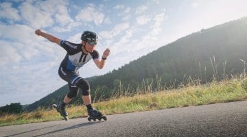 athlete doing roller skating