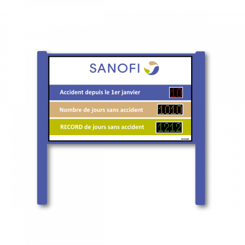 afficheur nombre de jours sans accident exterieur pertinence stramatel sanofi