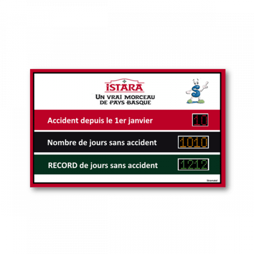 afficheur nombre de jours sans accident stramatel istara