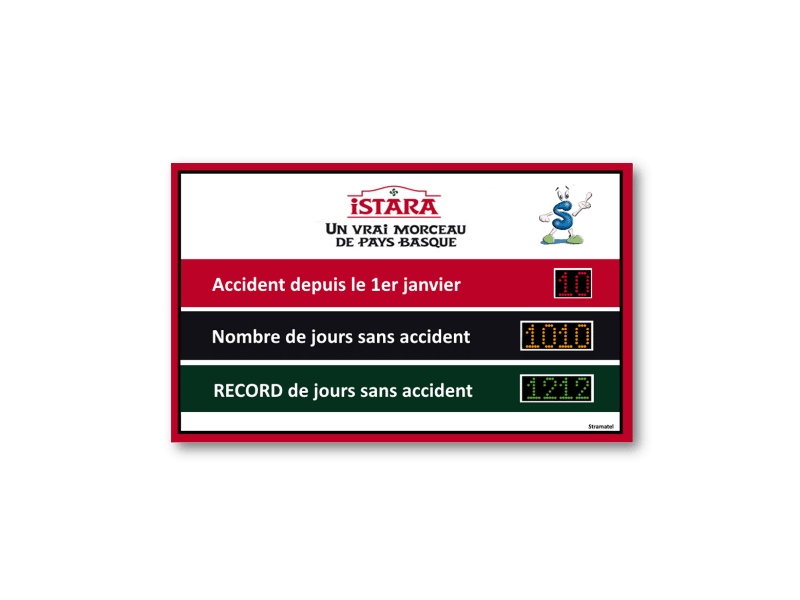 afficheur nombre de jours sans accident stramatel istara