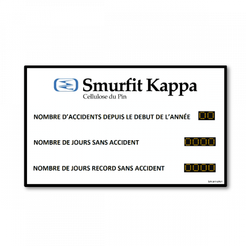 afficheur nombre de jours sans accident interieur pertinence stramatel smurfit kappa