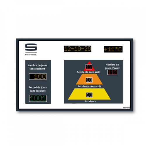 afficheur nombre de jours sans accident sur mesure stramatel samsic