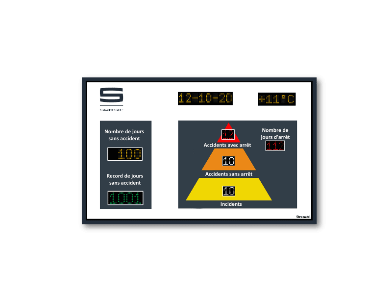 afficheur nombre de jours sans accident sur mesure stramatel samsic