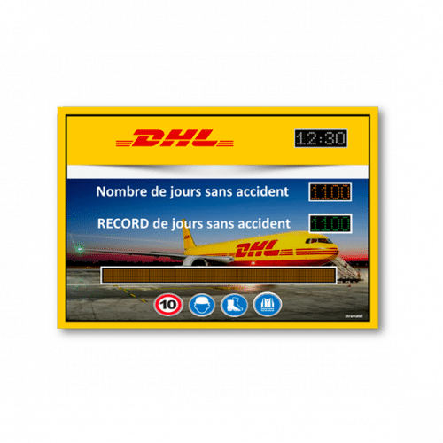 afficheur securite interieur nombre de jours sans accidents dhl stramatel