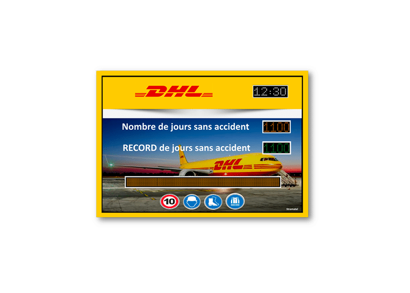 afficheur securite interieur nombre de jours sans accidents dhl stramatel