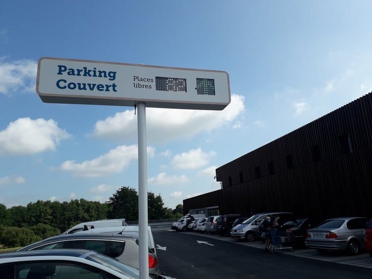 affichage nombre de place restante led parking systeme u treillieres