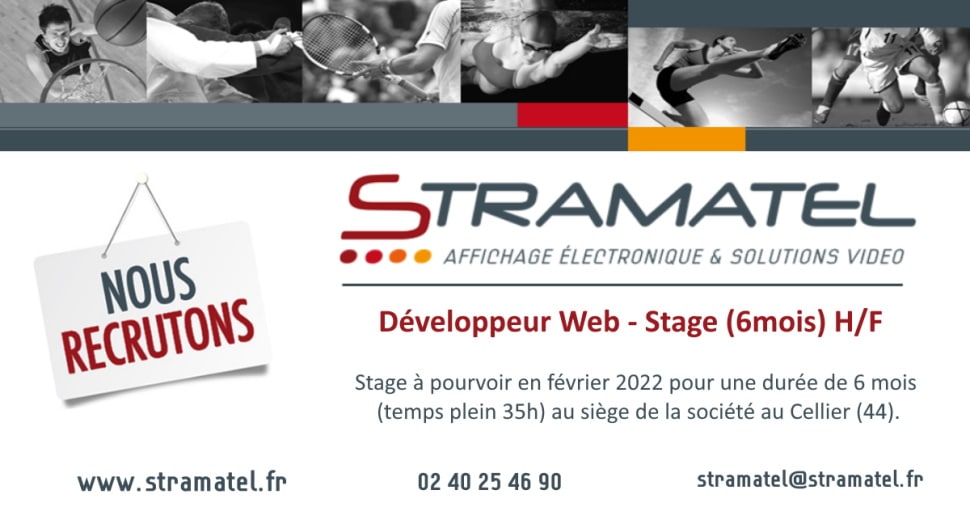 Recrutement Stramatel Stage Développeur Web H/F février 2022
