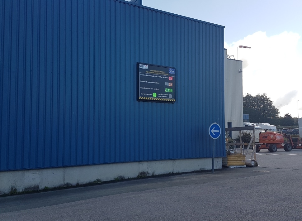 Nombre de jours sans accident extérieur Stramatel à l'usine Moulin de la Marche à Châteaulin