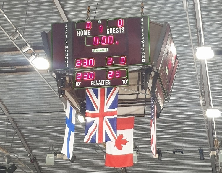 4 suspended scoreboards stramatel at planet ice coventry