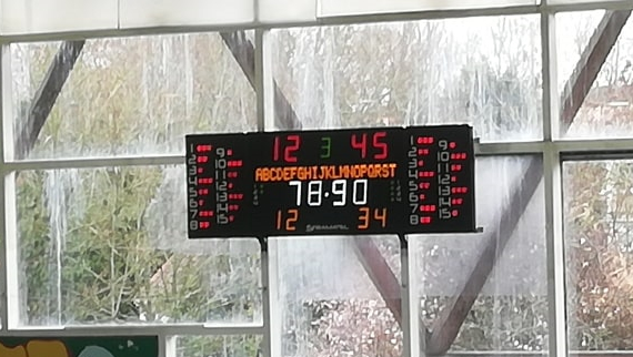 Afficheur de score Stramatel water polo 452 PB 3120 avec SC30 à La Rochelle