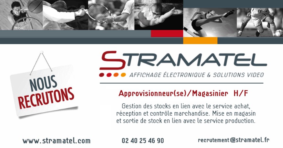 Recrutement approvisionneur / magasinier Stramatel pour 2022