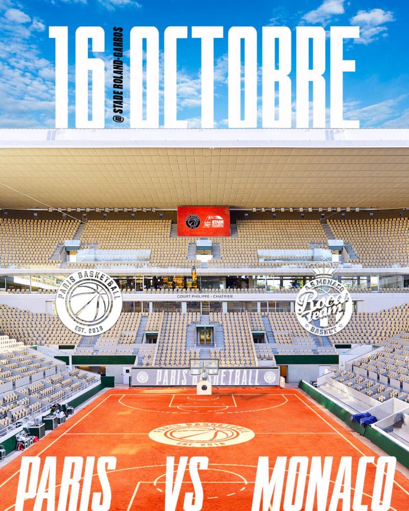 Match Paris Basketball contre l'AS Monaco Basket à Roland-Garos avec solutions d'affichage des scores Stramatel