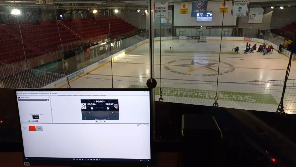 Installation du SL Video System Stramatel à la patinoire de Strasbourg