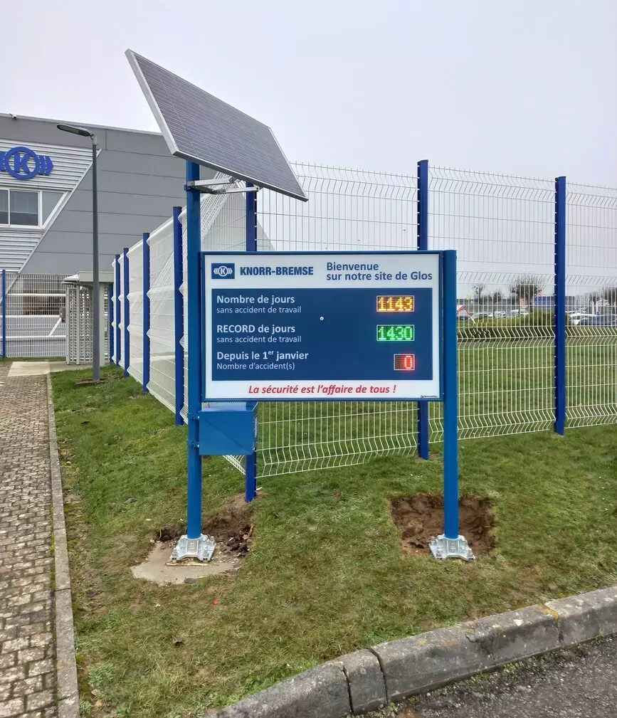 afficheur de sécurité solaire photovoltaïque pour Knorr-Bremse