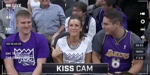 kiss cam pour un match de NBA animation de match