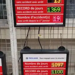 afficheurs de nombre de jours sans accident pour la société Descours et Cabaud