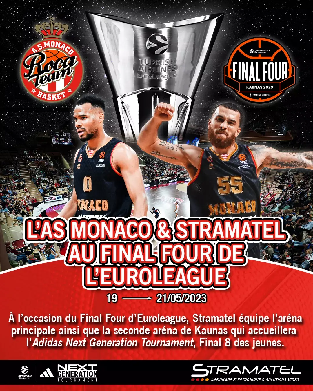 stramatel et monaco basket au Final Four de l'Euroleague 2023