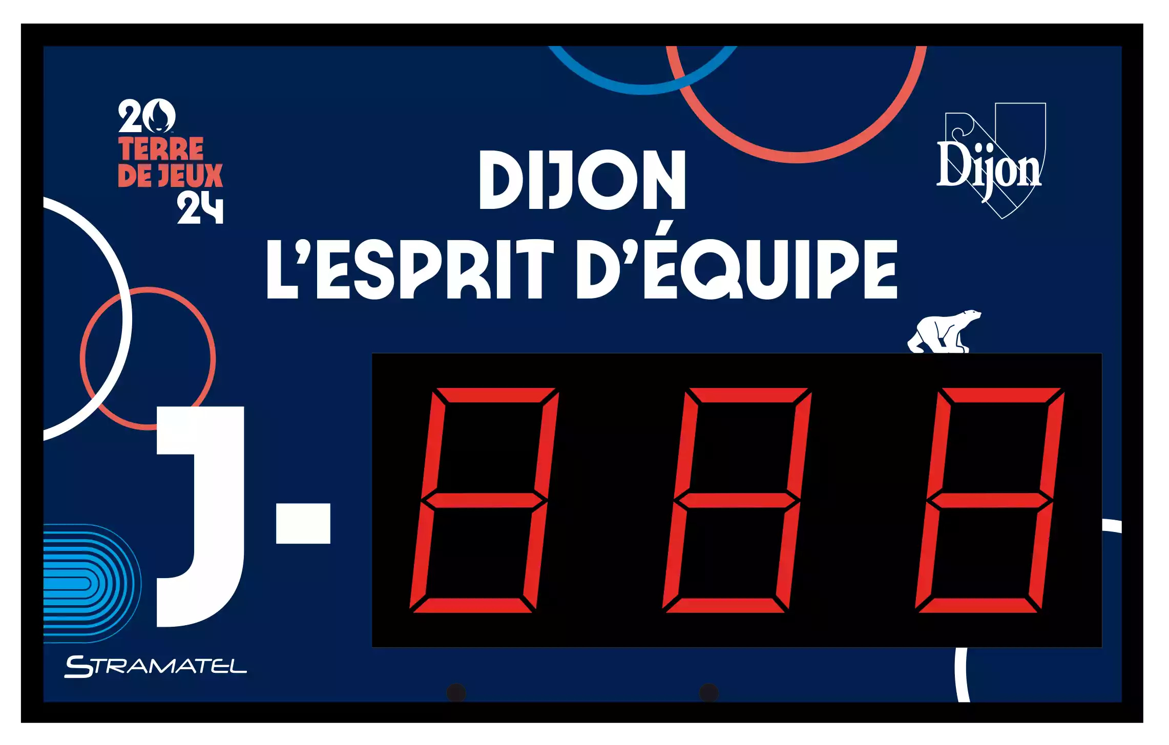 afficheur décompte jours pour les Jeux Olympiques de Paris 2024