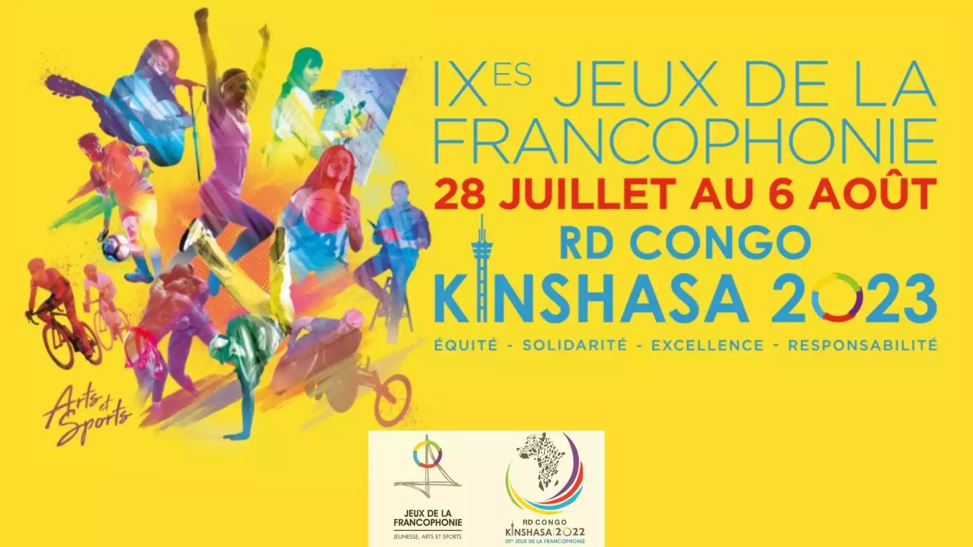 banner jeux de la francophonie 2023 à Kinshasa