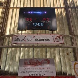 afficheur de score et écran vidéo pour le club de volleyball de la ville de Macon