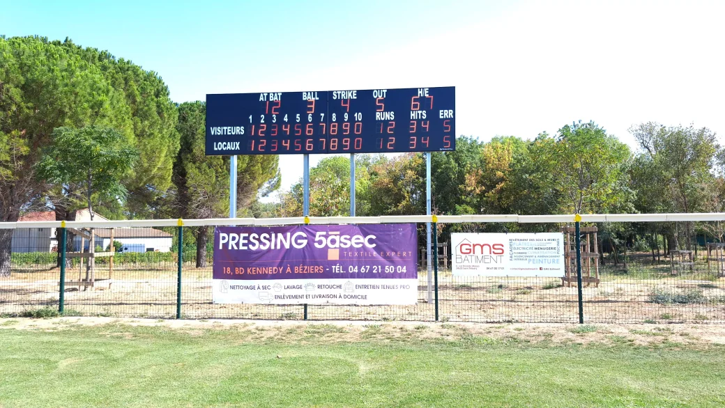 afficheur de score baseball béziers