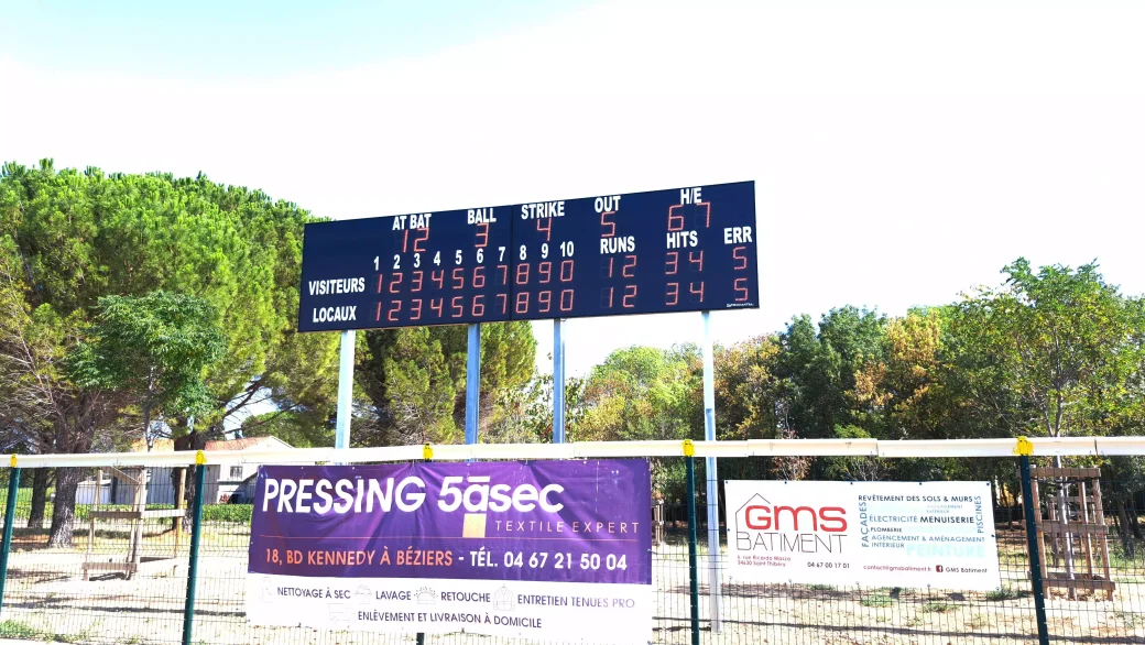 afficheur de score baseball béziers