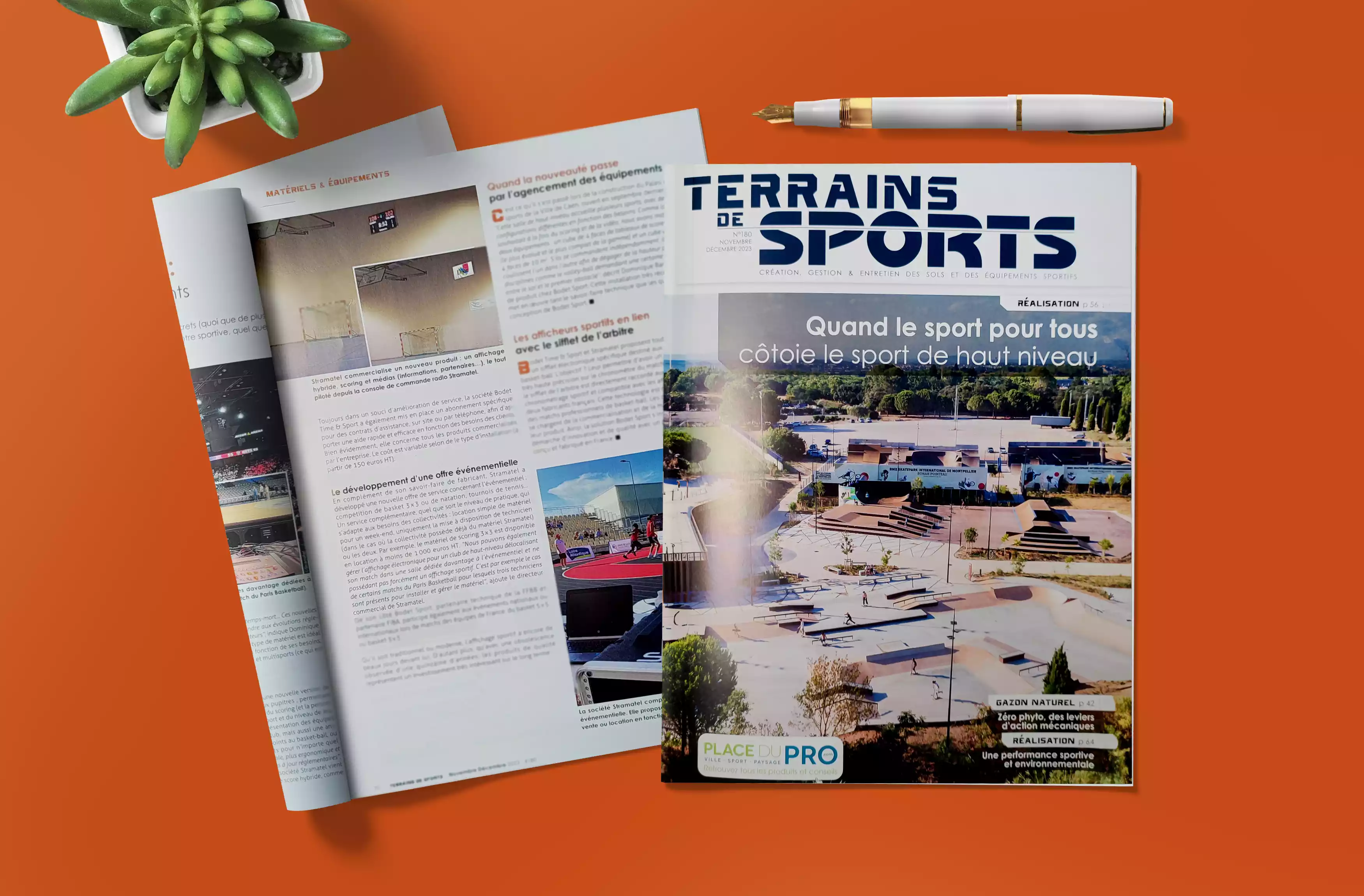 magazine terrains de sports novembre 2023 - stramatel afficheurs sportifs