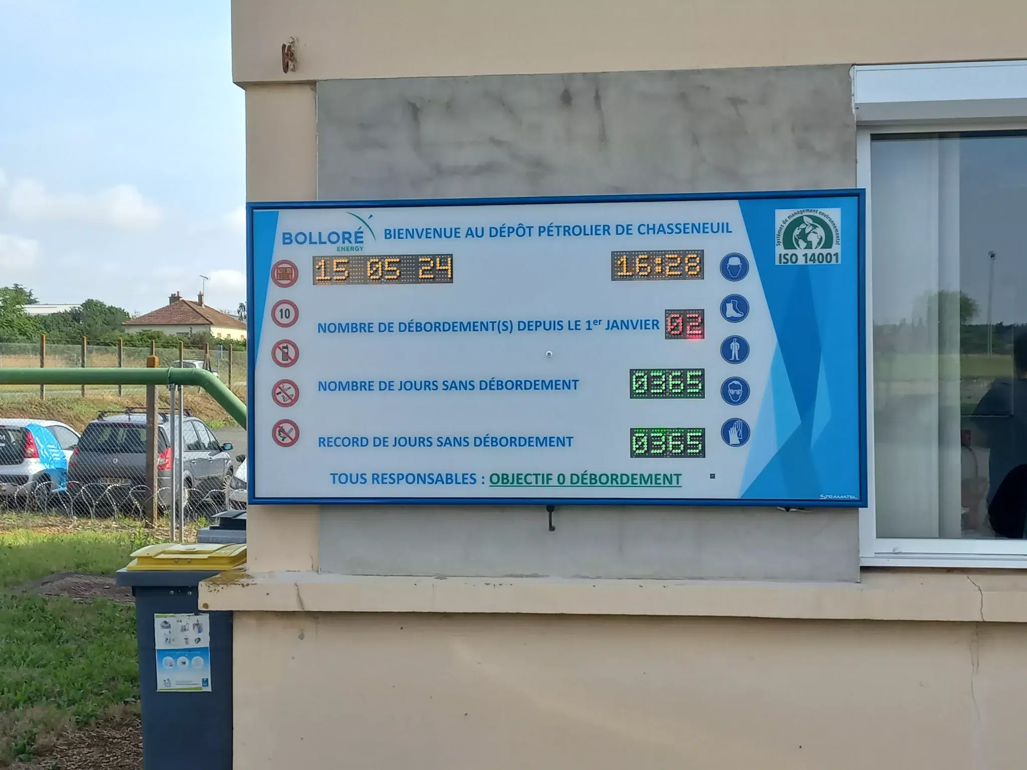 afficheur de sécurité industrie LED pour Bolloré Energy par Stramatel à Chasseneuil