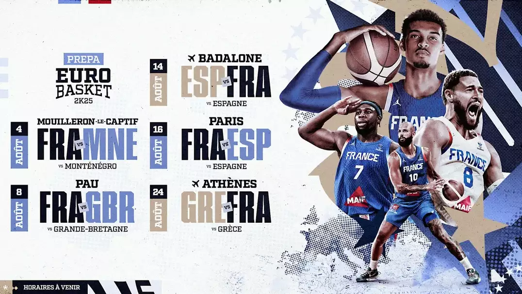 date preparation equipe france basketball pour l'eurobasket 2025
