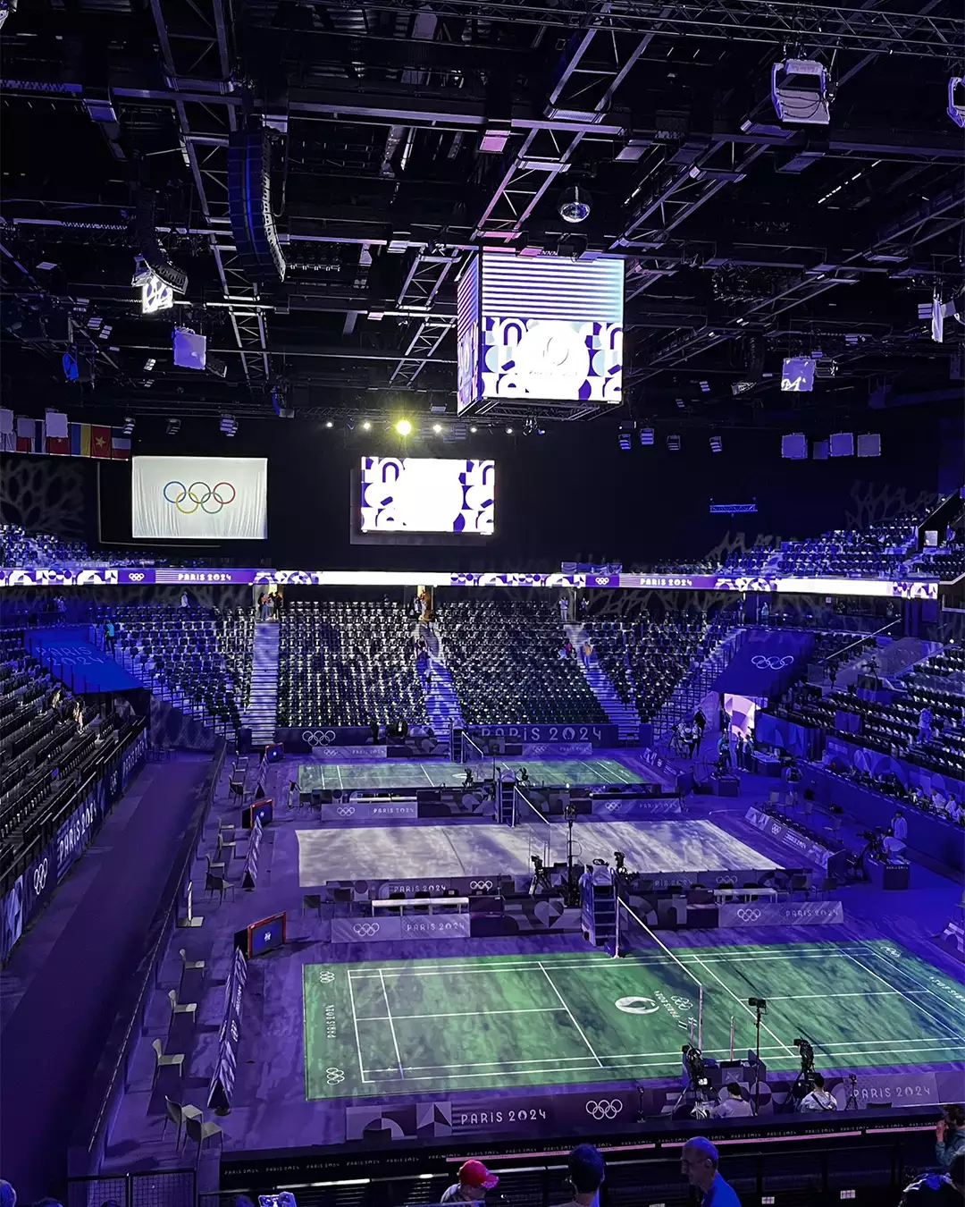 affichage sponsors corniche LED Stramatel Adidas Arena