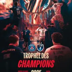affiche trophée des champions 2025 de handball, PSG vs Montpellier