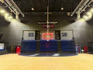 Installation affichage handball LNH 2025 Palais Sports Besançon Stramatel